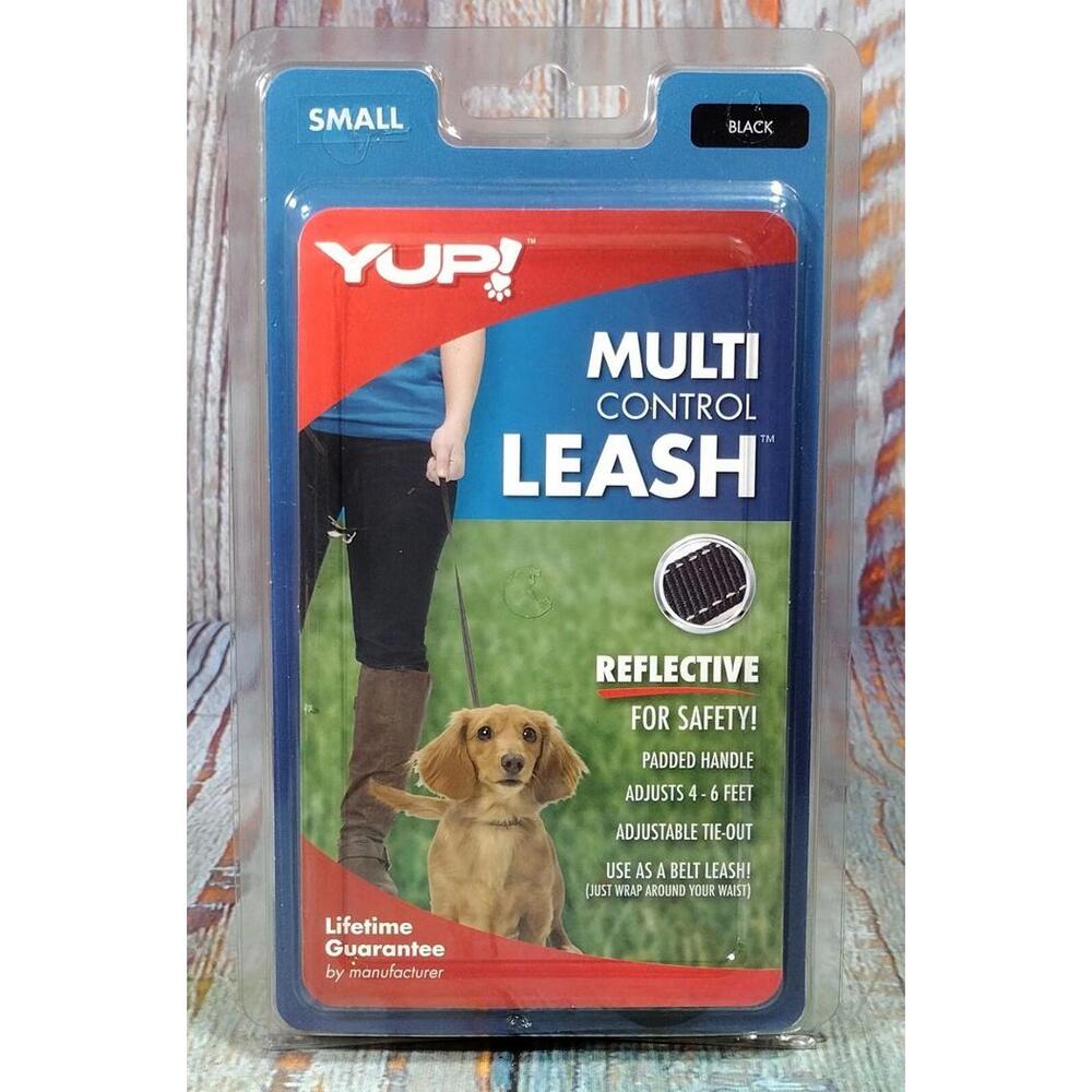 YUP! Multi‎ Control Reflective Dog Leash - Adjustable 4 to 6 Feet, Black, Small